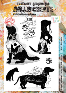 #861 - A4 Clear Stamp Set - Man's Best Friend - AALL & Create Wholesale - stamp