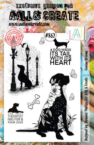 #862 - A5 Clear Stamp Set - Canine Dreams - AALL & Create Wholesale - stamp