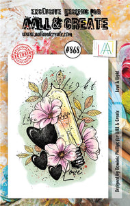 #868 - A7 Clear Stamp Set - Love & Light - AALL & Create Wholesale - stamp