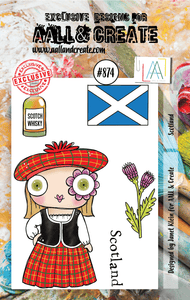 #874 - A7 Clear Stamp Set - Scotland - AALL & Create Wholesale - stamp
