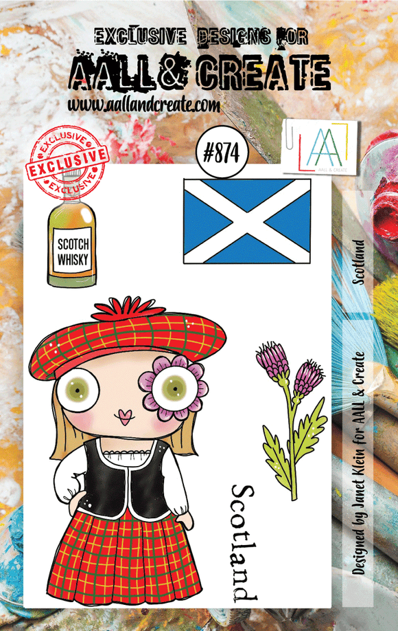 #874 - A7 Clear Stamp Set - Scotland - AALL & Create Wholesale - stamp