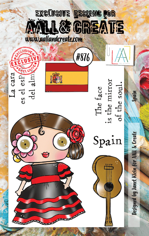 #876 - A7 Clear Stamp Set - Spain - AALL & Create Wholesale - stamp
