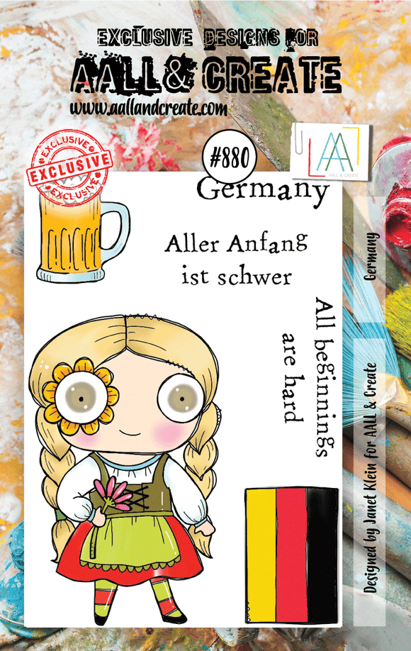 #880 - A7 Clear Stamp Set - Germany - AALL & Create Wholesale - stamp