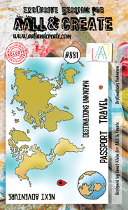#881 - A6 Clear Stamp Set - Destinations Unknown - AALL & Create Wholesale - stamp