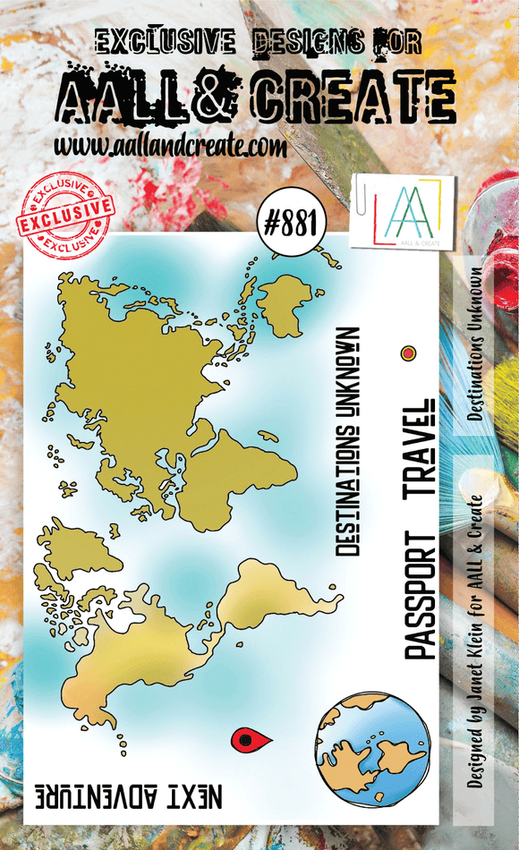 #881 - A6 Clear Stamp Set - Destinations Unknown - AALL & Create Wholesale - stamp