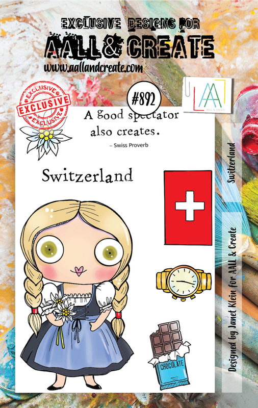 #892 - A7 Clear Stamp Set - Switzerland - AALL & Create Wholesale - stamp