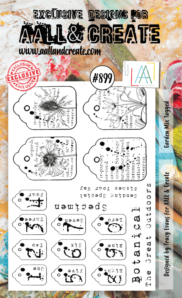 #899 - A6 Clear Stamp Set - Garden Mix Tagged - AALL & Create Wholesale - stamp