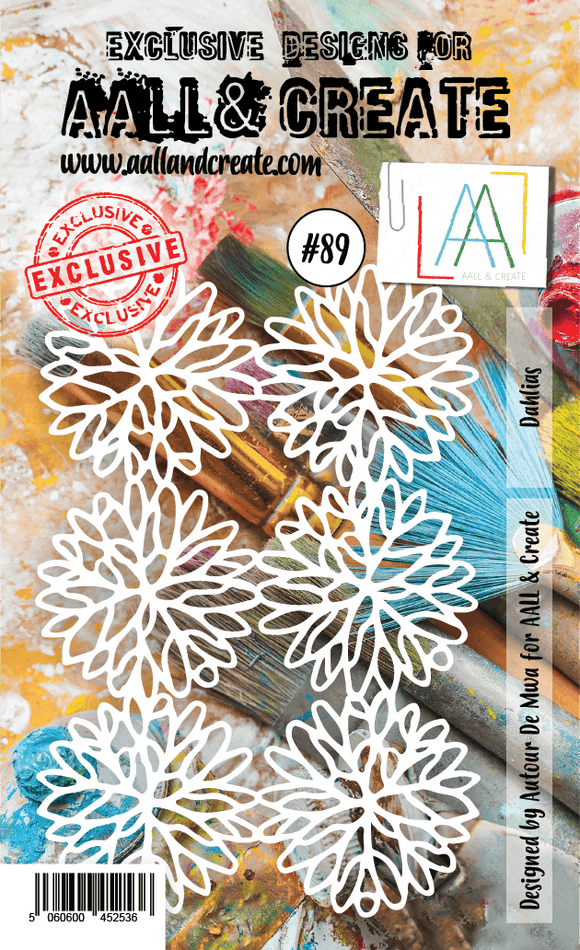 #89 - A6 Stencil - Dahlias - AALL & Create Wholesale - stencil