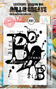 #901 - A7 Clear Stamp Set - Bird & B - AALL & Create Wholesale - stamp