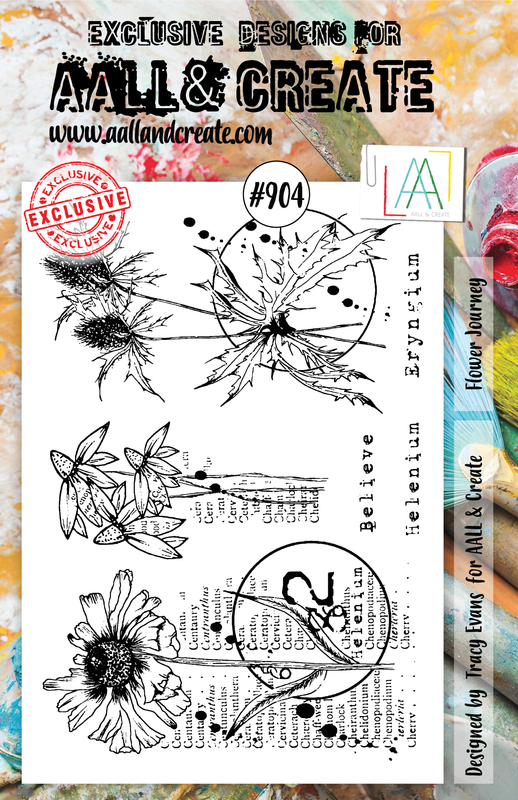 #904 - A5 Clear Stamp Set - Flower Journey - AALL & Create Wholesale - stamp
