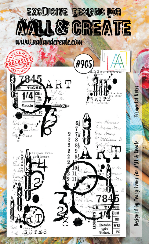 #905- A6 Clear Stamp Set - Elemental Notes - AALL & Create Wholesale - stamp
