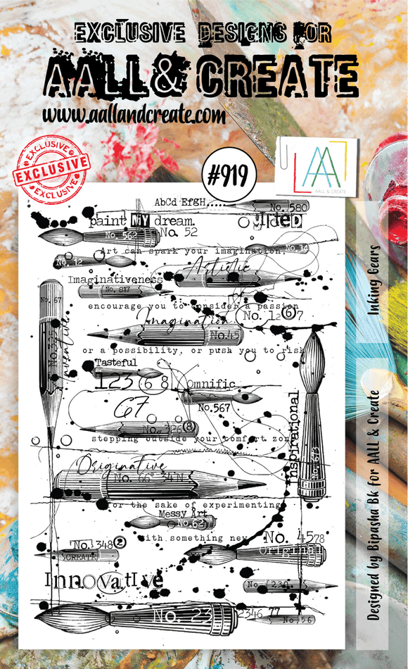 #919 - A6 Clear Stamp Set - Inking Gears - AALL & Create Wholesale - stamp