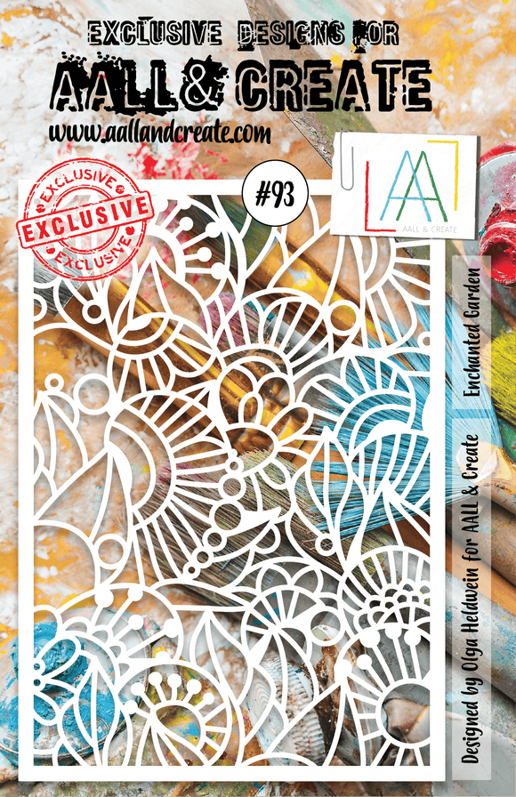 #93 - A5 Stencil - Enchanted Garden - AALL & Create Wholesale - stencil