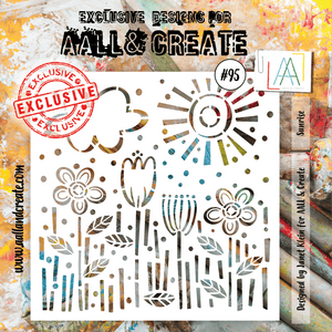 #95 - 6"x6" Stencil - Sunrise - AALL & Create Wholesale - stencil