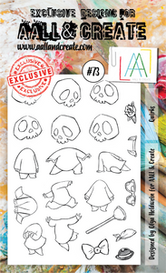 #73 - A6 Clear Stamp Set - Quirks - AALL & Create Wholesale - stamp