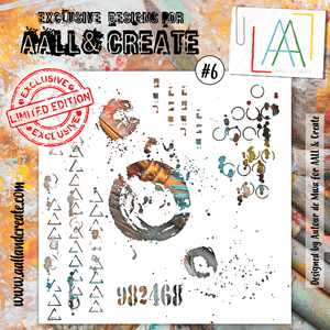 #6 - 6"x6" Stencil by Autour de Mwa - Circles/Altered Geometrics - AALL & Create Wholesale - stencil