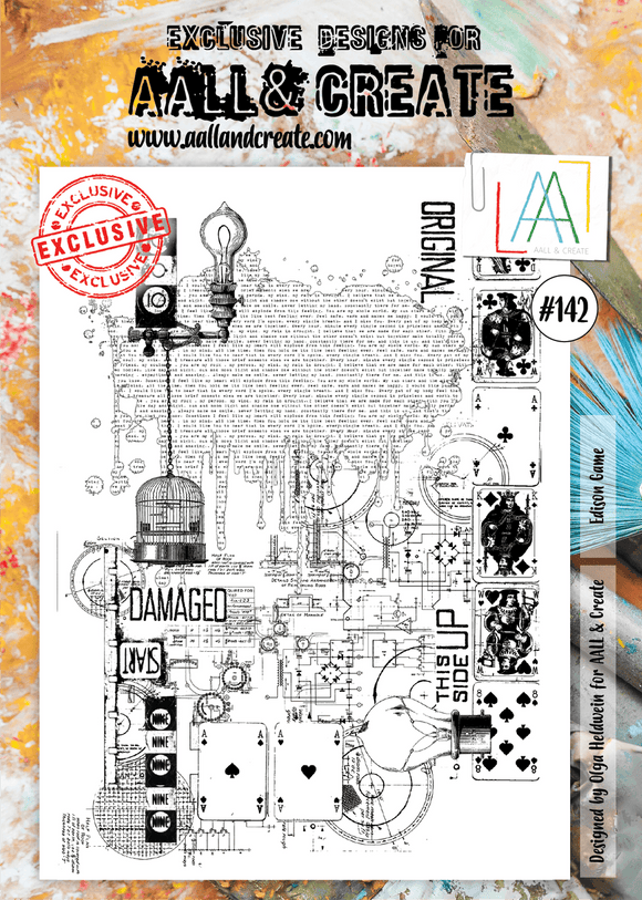 #142 - A4 Clear Stamp Set - Edison Game - AALL & Create Wholesale - stamp