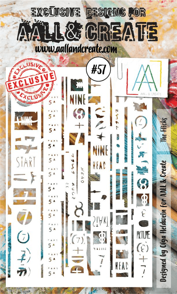 #57 - A6 Stencil - The Flicks - AALL & Create Wholesale - stencil