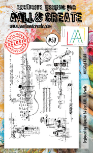 #59 - A6 Clear Stamp Set - Musical Gears - AALL & Create Wholesale - stamp