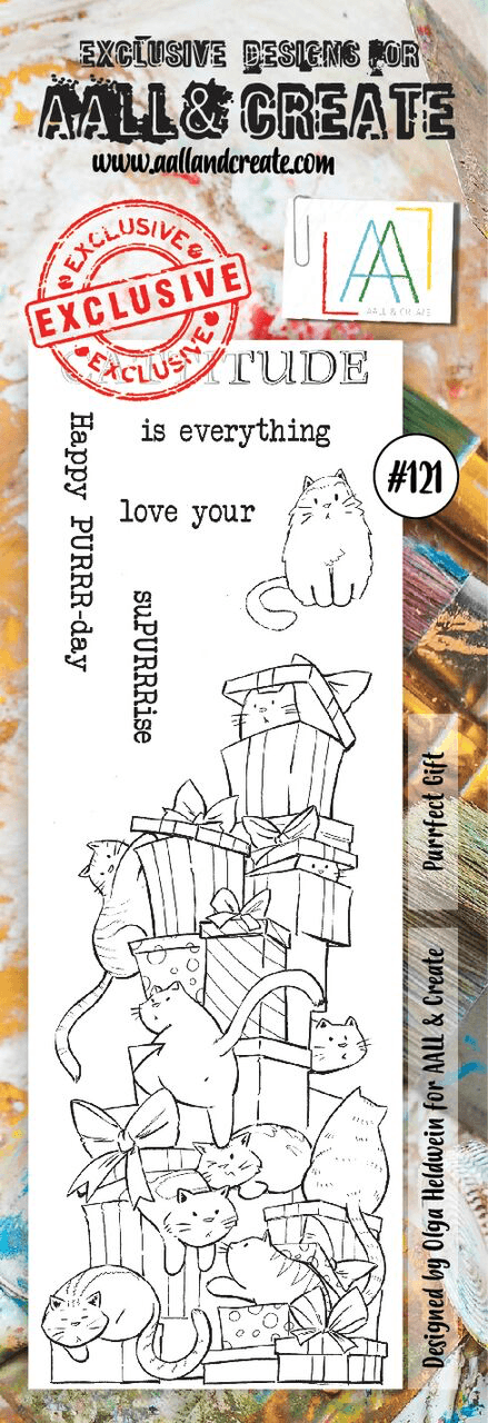 #121 - Border Stamp Set - Purrfect Gift - AALL & Create Wholesale - stamp