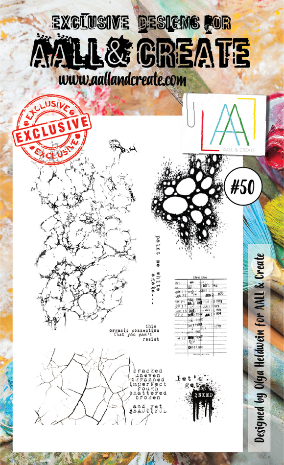 #50 - A6 Clear Stamp Set - Textures - AALL & Create Wholesale - stamp