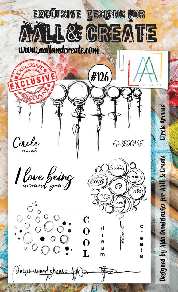 #126 - A6 Clear Stamp Set - Circle Around - AALL & Create Wholesale - stamp