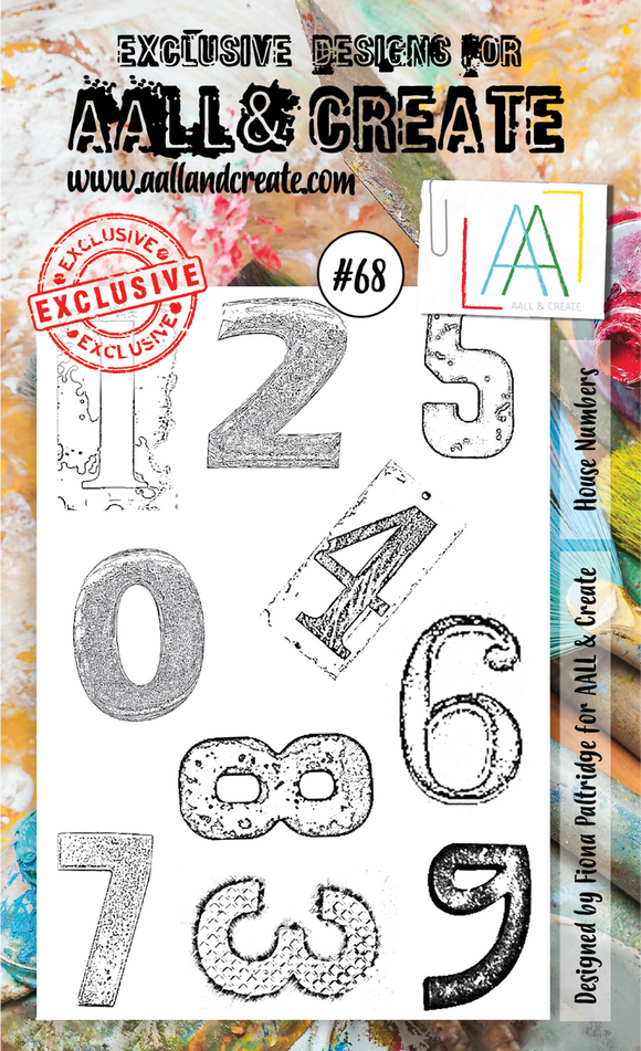 #68 - A6 Clear Stamp Set - House Numbers - AALL & Create Wholesale - stamp