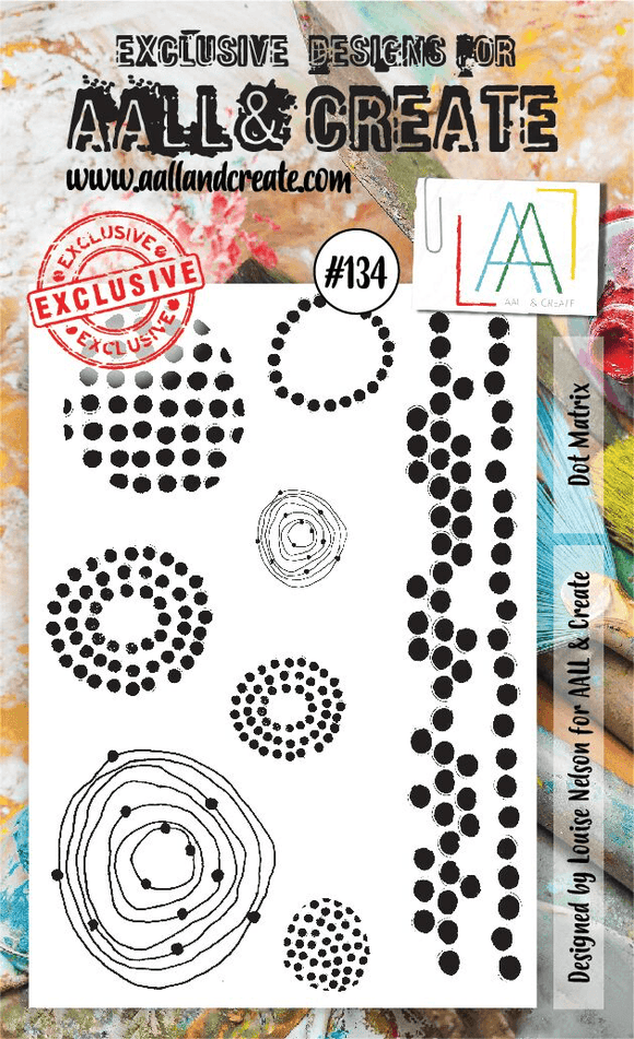 #134 - A6 Clear Stamp Set - Dot Matrix - AALL & Create Wholesale - stamp