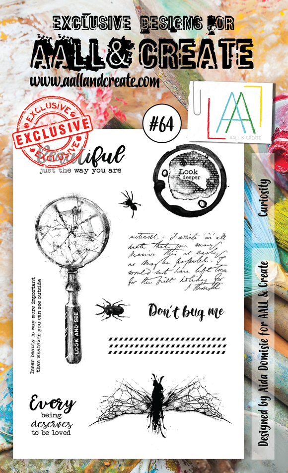 #64 - A6 Clear Stamp Set - Curiosity - AALL & Create Wholesale - stamp