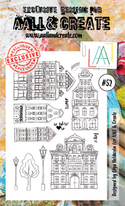 #52  - A6 Clear Stamp Set - Houses  - AALL & Create Wholesale - stamp