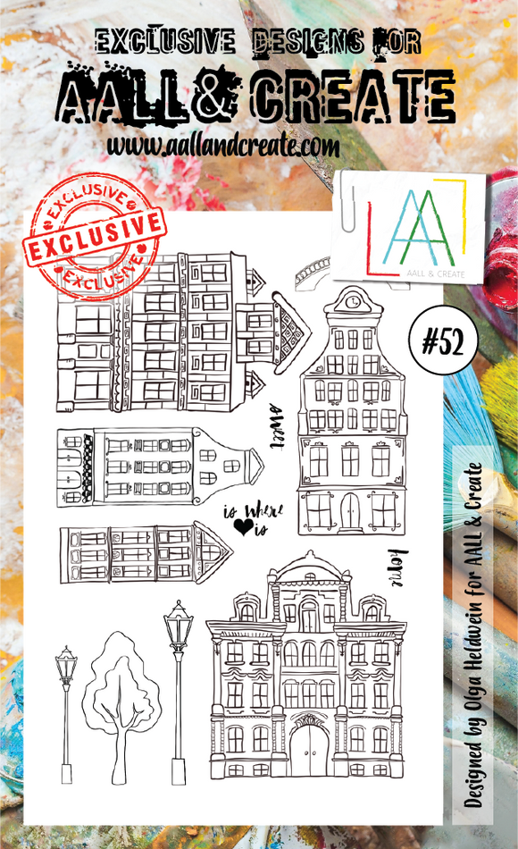 #52  - A6 Clear Stamp Set - Houses  - AALL & Create Wholesale - stamp