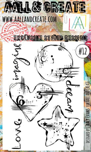 #12  - A6 Clear Stamp Set - Starry Hearts  - AALL & Create Wholesale - stamp