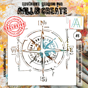 #8 - 6"x6" Stencil by Bipasha Bk - Compass - AALL & Create Wholesale - stencil