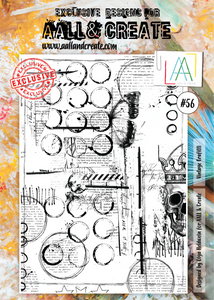 #56 - A4 Clear Stamp Set - Vintage Graffiti - AALL & Create Wholesale - stamp