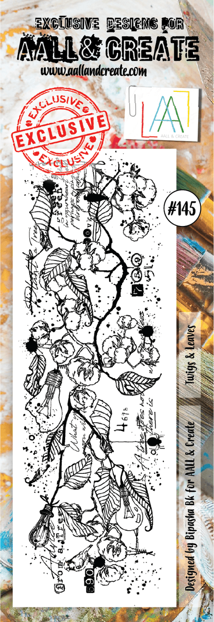 #145 - Border Stamp Set - Twigs & Leaves - AALL & Create Wholesale - stamp