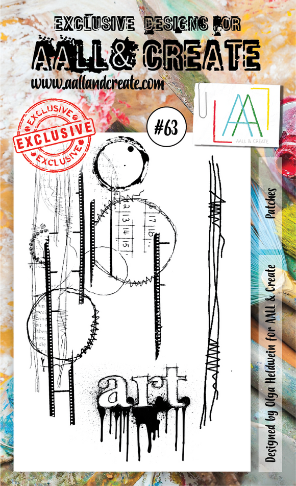 #63 - A6 Clear Stamp Set - Patches - AALL & Create Wholesale - stamp