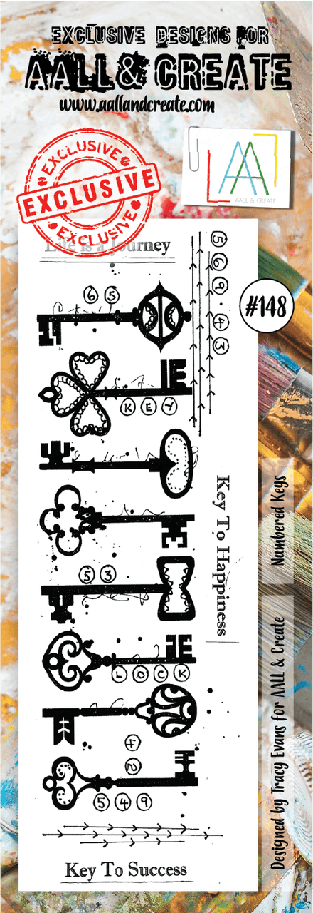 #148 - Border Stamp Set - Numbered Keys - AALL & Create Wholesale - stamp