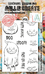 #136 - A6 Clear Stamp Set - Spooks - AALL & Create Wholesale - stamp