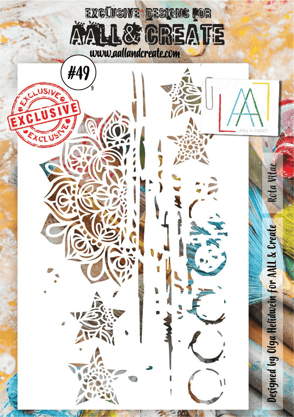 #49 - A5 Stencil - Rota Vitae - AALL & Create Wholesale - stencil