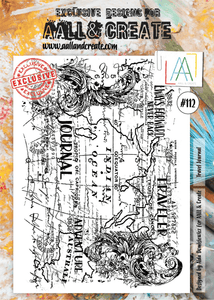 #112 - A4 Clear Stamp Set - Travel Journal - AALL & Create Wholesale - stamp