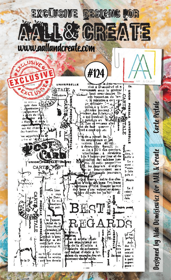#124 - A6 Clear Stamp Set - Carte Postale - AALL & Create Wholesale - stamp